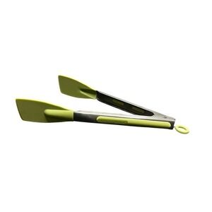 Princess House Barrington‎ Silicone Stainless Green Rare Flat Edge Tongs